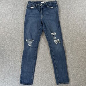 Levi's 721 High Rise Skinny Jeans Womens Size 31 Distressed Stretch Denim